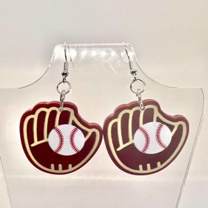 Baseball Mit Earrings - Sports Earrings - Baseball Mom Accessories - High School